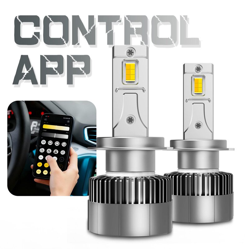 LED Headlight Manufacturer - 300W APP Control Changeable Color H1 H3 H8 H9 H11 9005 9006 H4 H7