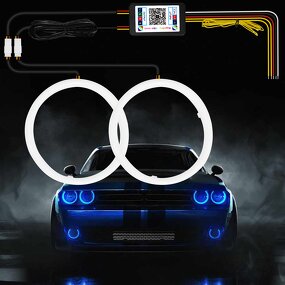 Angel Eye Kit Manufacturer - RGB Color Changing Full 80mm to 120mm Halo Ring with Bluetooth Controller