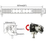 LED Light Bar Manufacturer - 120W for Offroad 4X4 Trucks 22 Inch Single Row Combo 3000K Amber 12V 24V