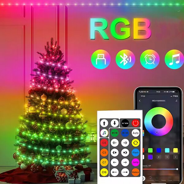 Fairy Light Manufacturer - Auto Holiday Dream Color Christmas Tree Smart RGB with Wifi APP Control