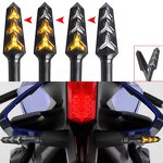 Turn Signal Lamp Manufacturer - YM-EBright EB-flowing Universal 12 LED Motorcycle Flowing Blinkers Dual Color Fishbone