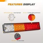 Tail Light Lamp Manufacturer - 20 Leds 12V Waterproof Truck LED Yacht Car Trailer Reversing Running Brake Turn