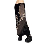 Women's Midi Skirt Manufacturer - Retro Daisy Printed Low Waist Wrapped A Line Slim