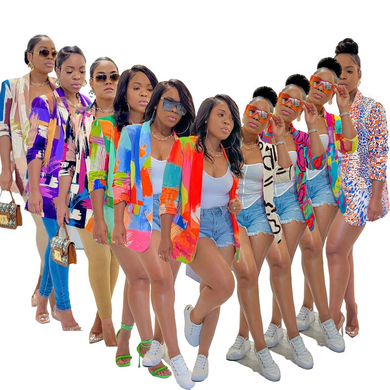 Women's Blazer Manufacturer - Popular Casual Colorful Printed Fashion Suit Jacket Top