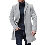 Men's Tweed Coat Manufacturer - Spring Fall Lapel Casual Medium-length Button Windbreaker
