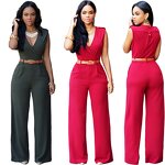 Bandage Jumpsuit Manufacturer - Women's Sexy Sleeveless High Waist Gym Romper Trousers