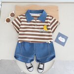 Baby Clothing Set Manufacturer - Summer Cartoon T Shirt Denim Shorts 2Pcs Casual Kids