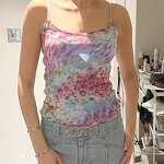 Women's Cami Top Manufacturer - Summer Oil Painting Floral Slim Backless Strap Vest