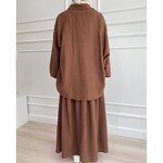 Muslim Skirt Suit Manufacturer - Summer Crumpled Puff Sleeve First-Hand Supply In Stock