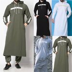 Men's Thobe Manufacturer - Islamic Dubai Hoodie Abaya Saudi Thobe With Pocket Muslim