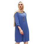 Muslim Blouse Manufacturer - Plus Size 5XL Multicolor Pleated Chiffon Long Shirts