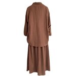 Muslim Two Piece Set Manufacturer - Spring Autumn Puff Sleeve Shirt Skirt Set In Stock