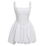 Women's Sleeveless Dress Manufacturer - 2024 Solid Color Backless Pleated Waist Tight