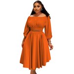 Women's Midi Skirt Set Manufacturer - High Waisted Plus Size Autumn Two Piece Casual