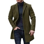 Men's Tweed Coat Manufacturer - Spring Fall Lapel Casual Medium-length Button Windbreaker