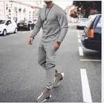 Men's Sports Set Manufacturer - Solid Color Long Sleeved Casual Multi-color Trendy