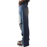 Women's Jeans Manufacturer - Retro Gradient Water Low Waist Straight-leg Casual