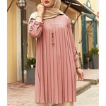 Muslim Blouse Manufacturer - Plus Size 5XL Multicolor Pleated Chiffon Long Shirts