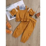 Girls Two Piece Set Manufacturer - 2024 Summer Off Shoulder Blouse Button Belt Pants