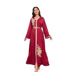 Kaftan Dress Manufacturer - Women's Black Moroccan V-Neck Islamic Abaya for Eid