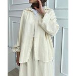 Muslim Two Piece Set Manufacturer - Spring Autumn Puff Sleeve Shirt Skirt Set In Stock