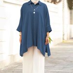 Muslim Blouse Manufacturer - Wholesale Cheap Malaysia Solid Color Pleated Long Sleeve