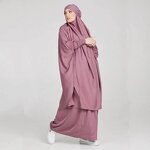 Burqa Abaya Set Manufacturer - 2 Piece Nida Hoodie Full Cover Khimar Prayer Dress