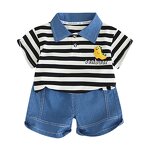 Baby Clothing Set Manufacturer - Summer Cartoon T Shirt Denim Shorts 2Pcs Casual Kids