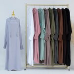 Dubai Abaya Manufacturer - 2024 Crepe Jilbab One Piece Modest Loose Islamic Hoodie