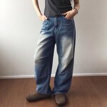 Women's Jeans Manufacturer - Retro Gradient Water Low Waist Straight-leg Casual