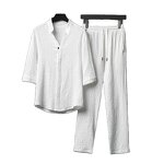 Men's Two Piece Set Manufacturer - Trendy Loose Mid Sleeved Ultrathin Pants Summer 2024