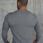 Men's Fitness T-shirt Manufacturer - Winter Plain Long Sleeve 100% Cotton Slim Fit