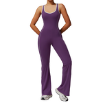 Gym Bodysuit Manufacturer - Women's Beauty Back Hollow Flare Yoga Fitness Jumpsuit
