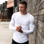 Men's Fitness T-shirt Manufacturer - Winter Plain Long Sleeve 100% Cotton Slim Fit