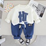 Boys Clothing Set Manufacturer - 2024 Spring Autumn Letter Sweatshirt Sport Pants 2Pcs