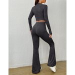 Women's Knit Set Manufacturer - Trendy Top and Flared Pants Two Piece Stylish Set