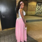 Women's Maxi Dress Manufacturer - Casual Slim Camisole Patchwork Plaid Print Loose