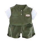 Boys Clothing Set Manufacturer - 2024 Summer Tooling Style Short-sleeved Shirt Shorts