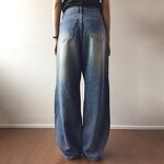 Women's Jeans Manufacturer - Retro Gradient Water Low Waist Straight-leg Casual
