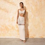 Bikini Cover Up Manufacturer - 2025 European American Beach Solid Knitted Hollow Set