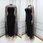 Muslim Wedding Dress Manufacturer - Luxury Beading Rhinestone Long Sleeve Evening Gown