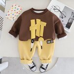 Boys Clothing Set Manufacturer - 2024 Spring Autumn Letter Sweatshirt Sport Pants 2Pcs