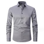 Men's Dress Shirt Manufacturer - Wholesale Custom White Stand-up Collar Long Sleeve Formal