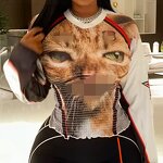 Women's T-shirt Manufacturer - 2025 Summer Long Sleeve Animal Print Usa Boutique