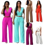 Bandage Jumpsuit Manufacturer - Women's Sexy Sleeveless High Waist Gym Romper Trousers