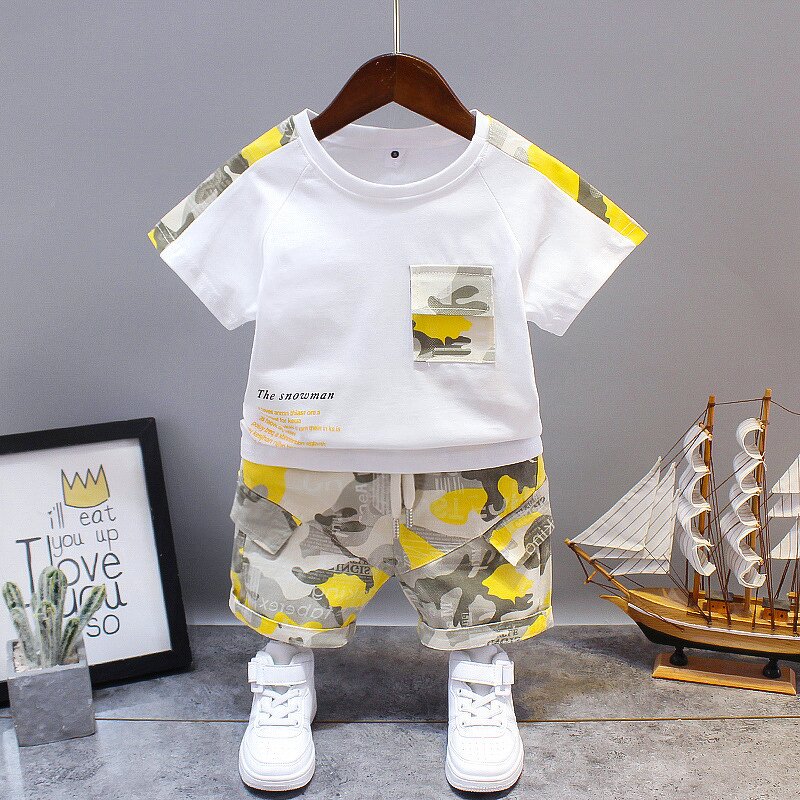 Boys Tracksuit Manufacturer - 2024 Summer Sports T-Shirt Shorts Cotton Toddler Costume