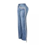 Women's Jeans Manufacturer - Autumn New High Waist Retro Tassel Design Straight Leg
