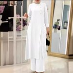 Muslim Two Piece Set Manufacturer - Side Slit Long Shirt Wide Leg Pants Robe In Stock