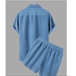 Men's Corduroy Set Manufacturer - New Arrival Collar Shirt Shorts European American