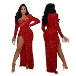 Women's Sequin Set Manufacturer - 2024 Glitter Prom Party Dress and Bodysuit Two Piece